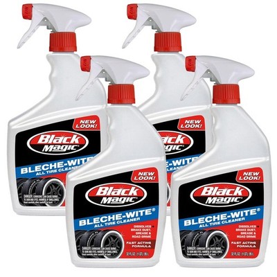 Black Magic Bleche-Wite Tire Cleaner Spray, Remove Brake Dust&Grime, 32 Oz, 4 Pk