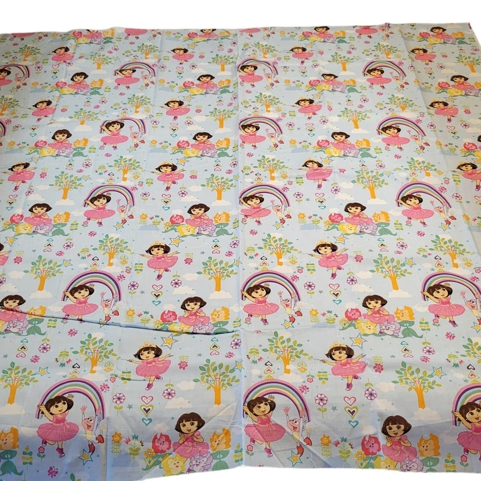 Cotton Fabric Dora Dancing With Rainbow N Trees 2011 Springs Creative 43” x 44” - Image 2 of 4