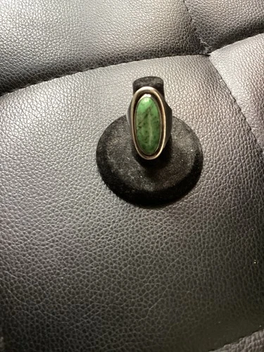 Vintage~David Anderson Norway Silver Green Jasper Navajo Style Ring