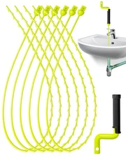 30inch Drain Clog Remover - 6 Pack Snake Cleaning Tools for Kitchen Sink, Bat...