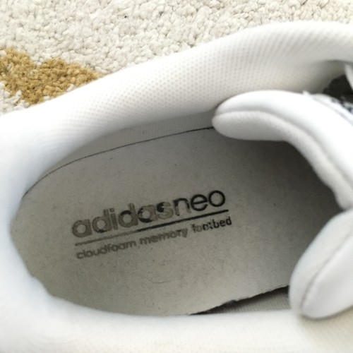 Adidas neo Cloudfoam Advantage Blanco Negro Cuero Cómodo Tenis Mujer 7.5 - Imagen 20 de 24
