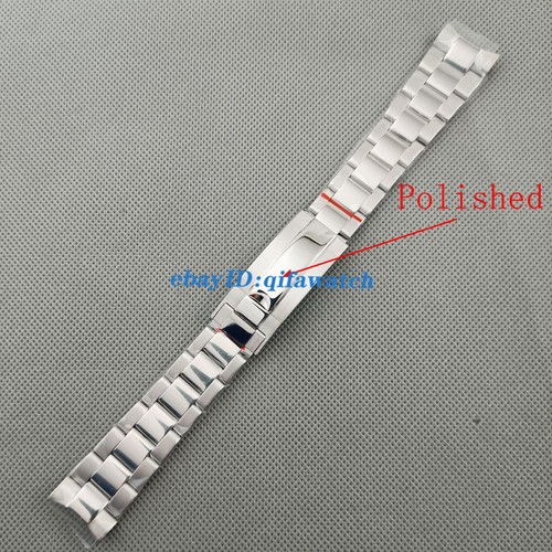 20mm Plata Negro Oro Rosa Sin Logotipo Acero Sólido Pulsera Reloj Correa Cierre - Imagen 7 de 20