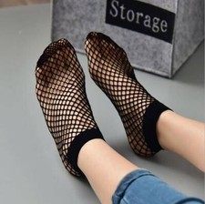 SeXy Netz Socken Damen Netzstrümpfe Fischnetz grob Knöchelhoch Schwarz