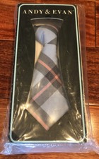 Andy  Evan Blue Plaid Neck Tie Boys 5/7 Years Brand New In Box Retail 20