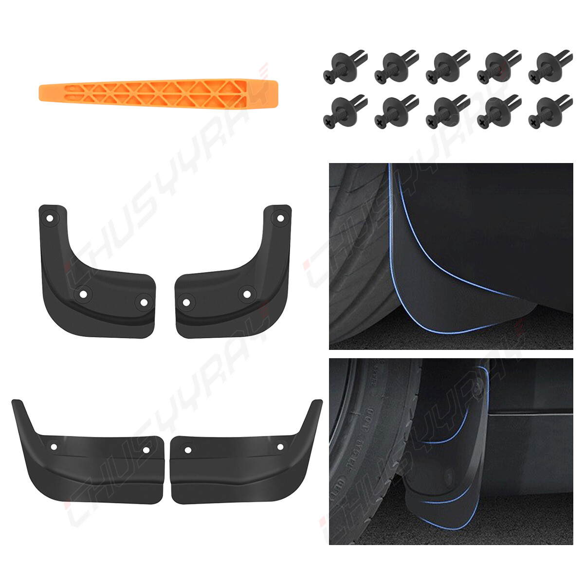 Mud Flaps Splash Guard Fender Mudguard For Tesla Model 3 2017-2020 2021 2022-image
