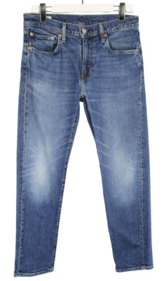 Levi's 502 Premium Big E Jeans Herren W32/L32 Kegelförmig Schnurrhaare Neu Blau