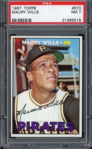 1967 Topps Baseball #570 Maury Wills PSA 7