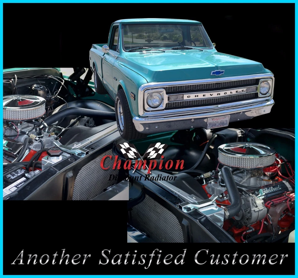 For 1967 1968 1969 1970 1971 1972 Chevy C10 C20 K10 K20 K30 3 Row Radiator CC369 - Image 3 of 4