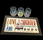 📺 Friends TV Show Collectible Lot  licenced framed wall art, 3 glasses, Buttons