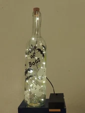 Bottle of Boos Ghosts Light up LED 13 Inch 750ml Wine Bottle Halloween Tabletop