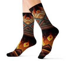 All Over Print Adult Socks Southwestern Navajo Pattern Aztec Flames Fire Native