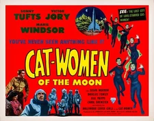 CAT-WOMEN OF THE MOON -1954 half sheet 22"x28" sci-fi cult classic movie poster!