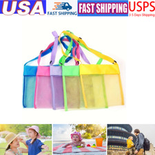 Kid's Beach Toy Mesh Bag with Shell Pocket Adjustable Strap