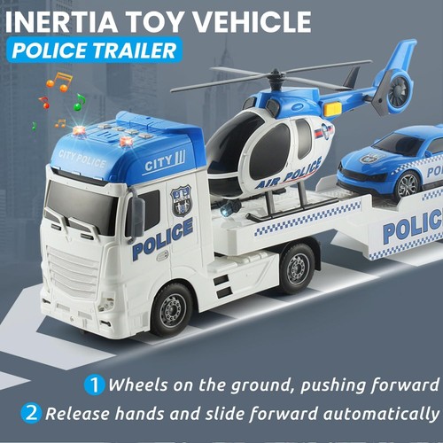 BIG Semi Truck Helicopter Racing Car Boys Girls Toys 25.6" Lights Sounds LARGE - Picture 3 of 8