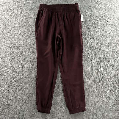 Old Navy Womens Pants Red Size Medium Joggers High Rise Rayon Polyester  Blend
