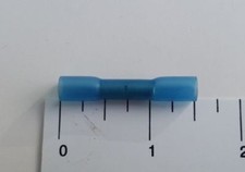 100 Pack High Strength Heat Shrink Butt Wire Connectors Crimp , Blue 16-14 Gauge