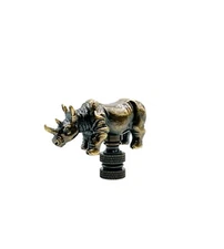 Lamp Finial-RHINOCEROS-Aged Brass Finish, Highly detailed metal casting