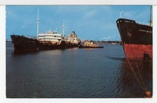 Tanker SPIRIT OF LIBERTY docking at Corpus Christi, TX 1950s Ships Postcard