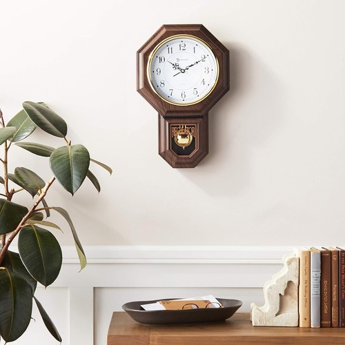 Hexagonal Wood Pendulum Clock with Hourly Westminster Chime - 20.5" Height - Picture 6 of 6