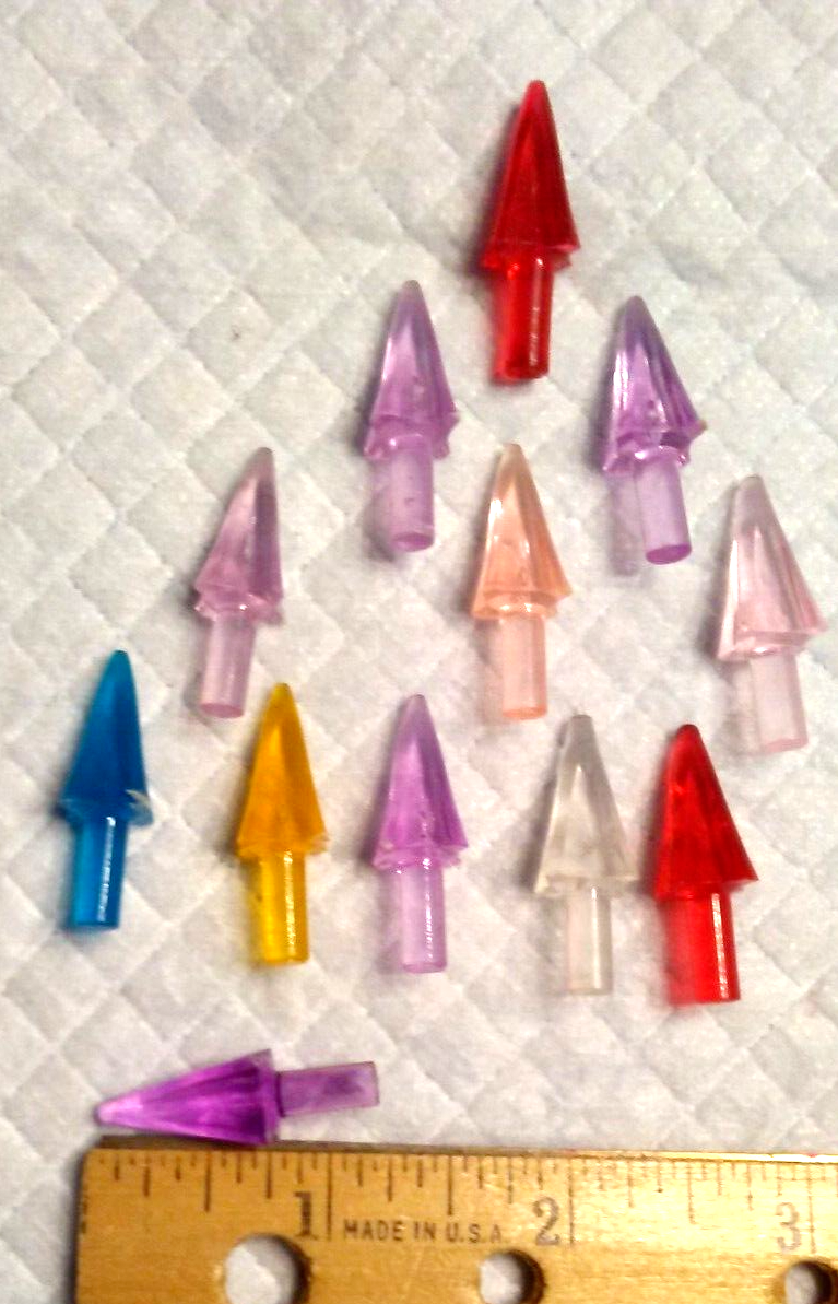 12 Medium PRISM SPEAR BULBS Ceramic Christmas Tree Lights Pegs VINTAGE