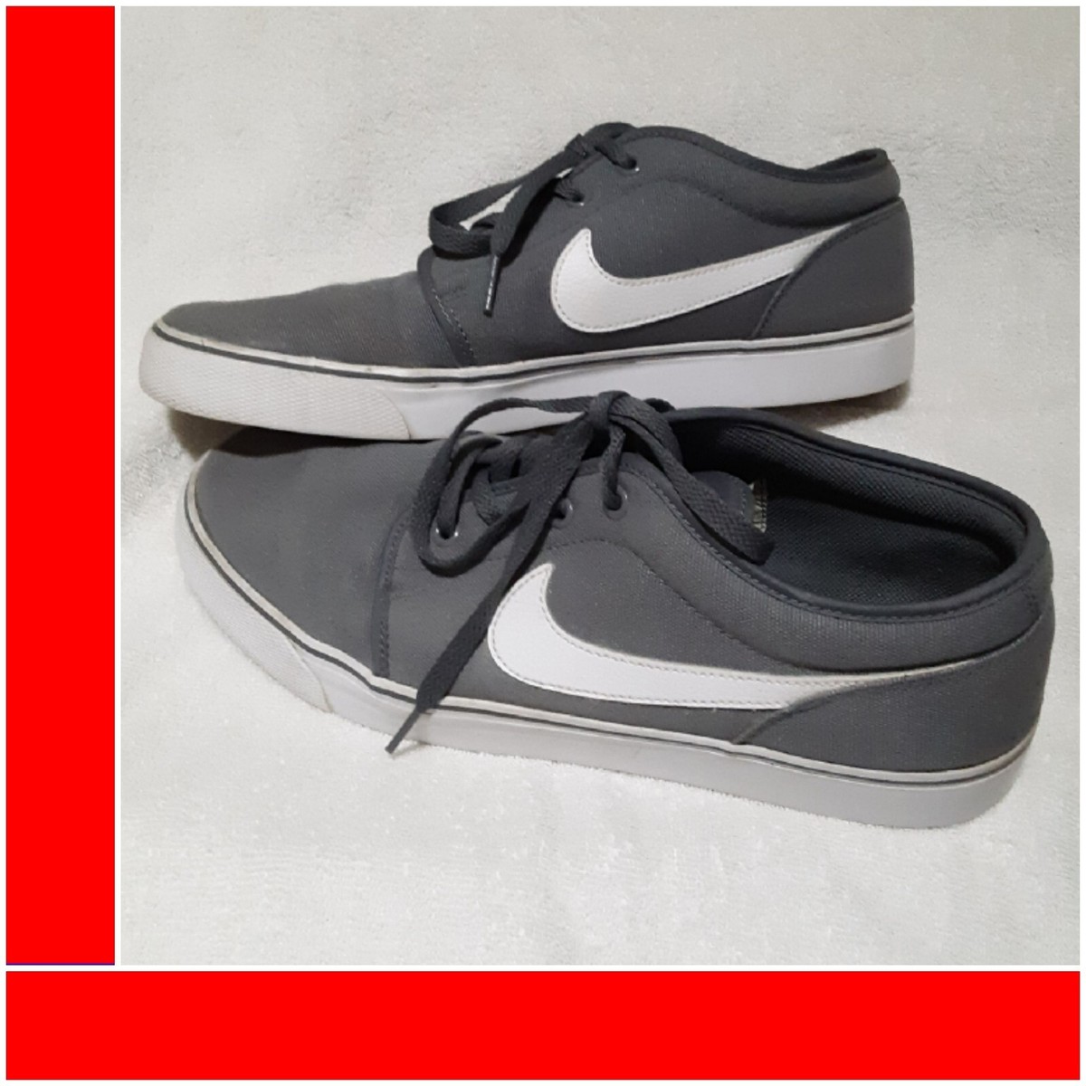 NIKE 🎁 Men's Size 12 Toki Low TXT 555272-091 Gray Sneakers