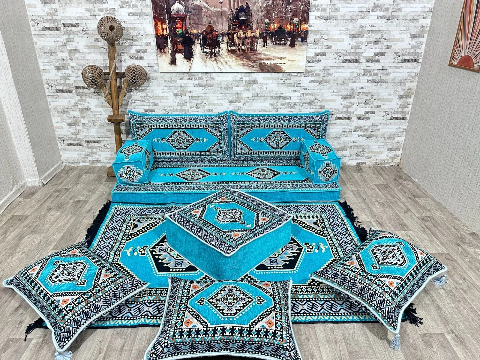 Arabic seat sofa, Oriental seating area, Oriental sofa, seat cushion