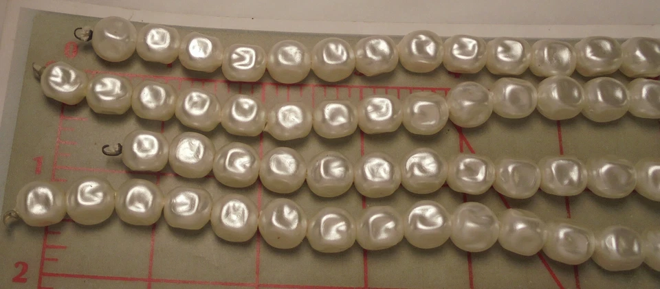 12 hebras 15" vintage barroco imitación perla abalorio 10 mm Japón plástico blanco perlado Foto 2 de 4
