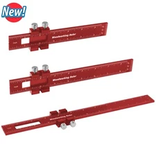 3Pcs Precision Pocket Metal Slide Ruler Scribing & Square for Marking/ Measuring