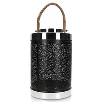 Windlicht Reyla Schwarz Groß Ø20Cm H31,5Cm Kerzen-StäNder Laterne Kerzen-Halter