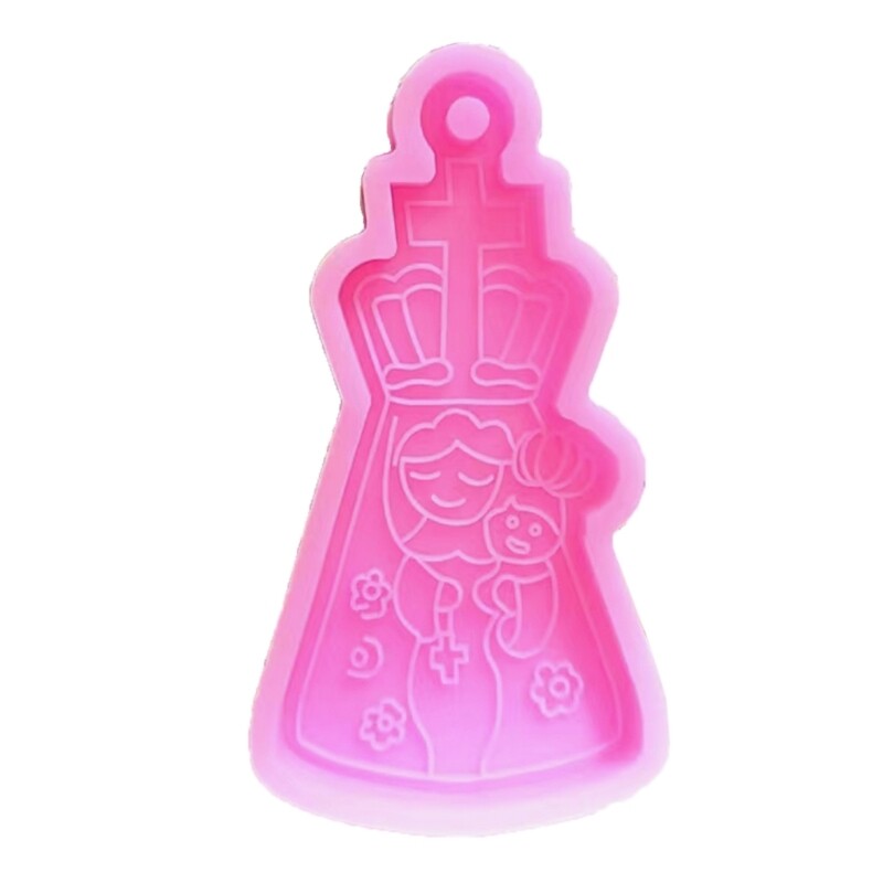 Silicone Mold Epoxy Resin Casting for Making Nun Shaped Keychains Ornament