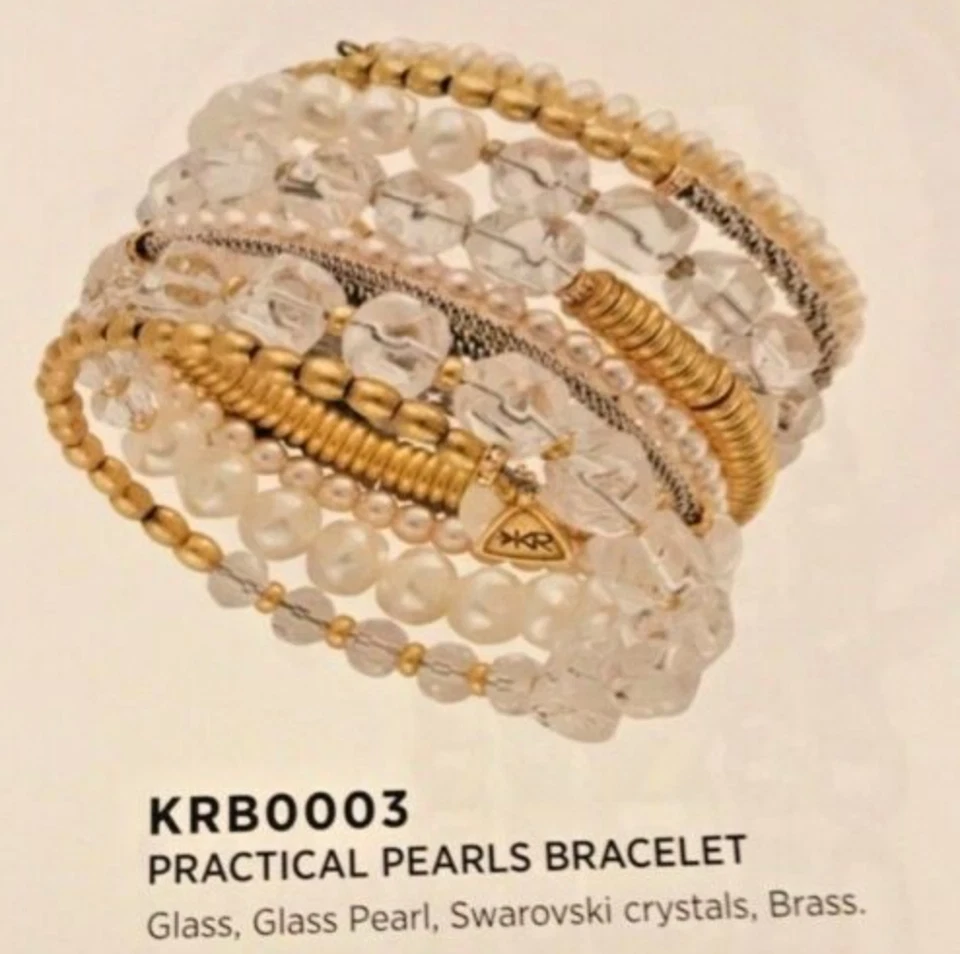 Pulsera Práctica Perlas Cristales Swarovski Cristal Latón Silpada KRB0003 Foto 3 de 4