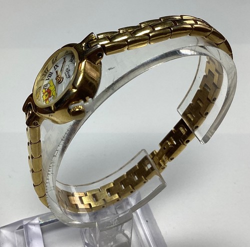 Disney Time Works Winnie The Pooh Vintage Watch Gold Bracelet New Battery - Picture 3 of 8
