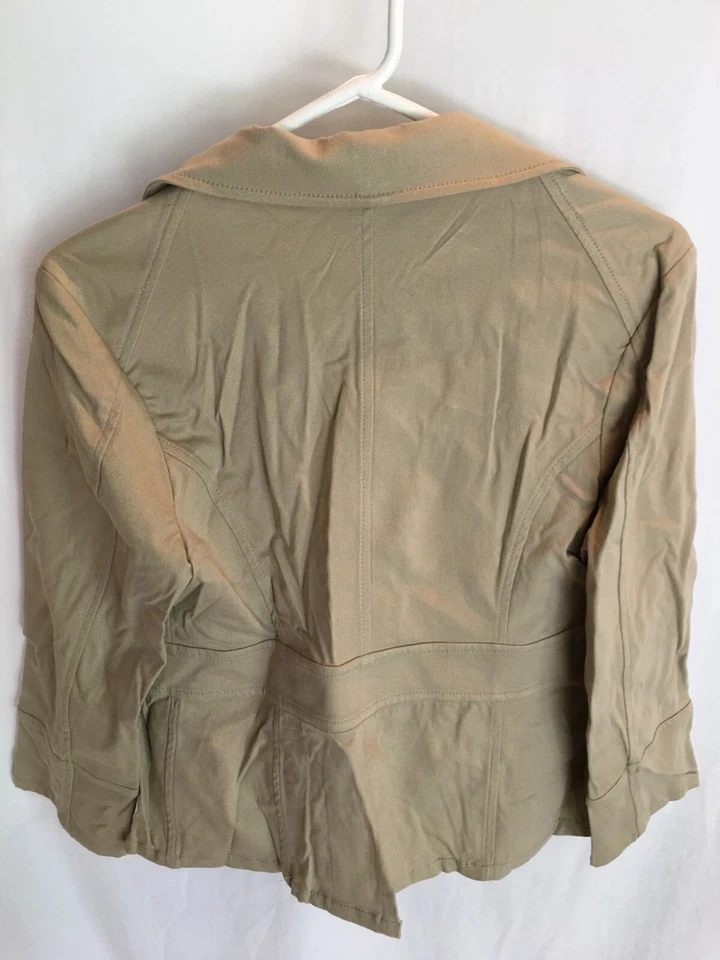 WOMENS TAN CAMEL STUDIO M SHORTY JACKET RAYON NYLON SPANDEX CASUAL SIZE L 40" - Image 4 of 4