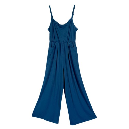 LuLaRoe SMALL LEOLA Adjustable Cami Jumpsuit Pockets Solid Blue EBay