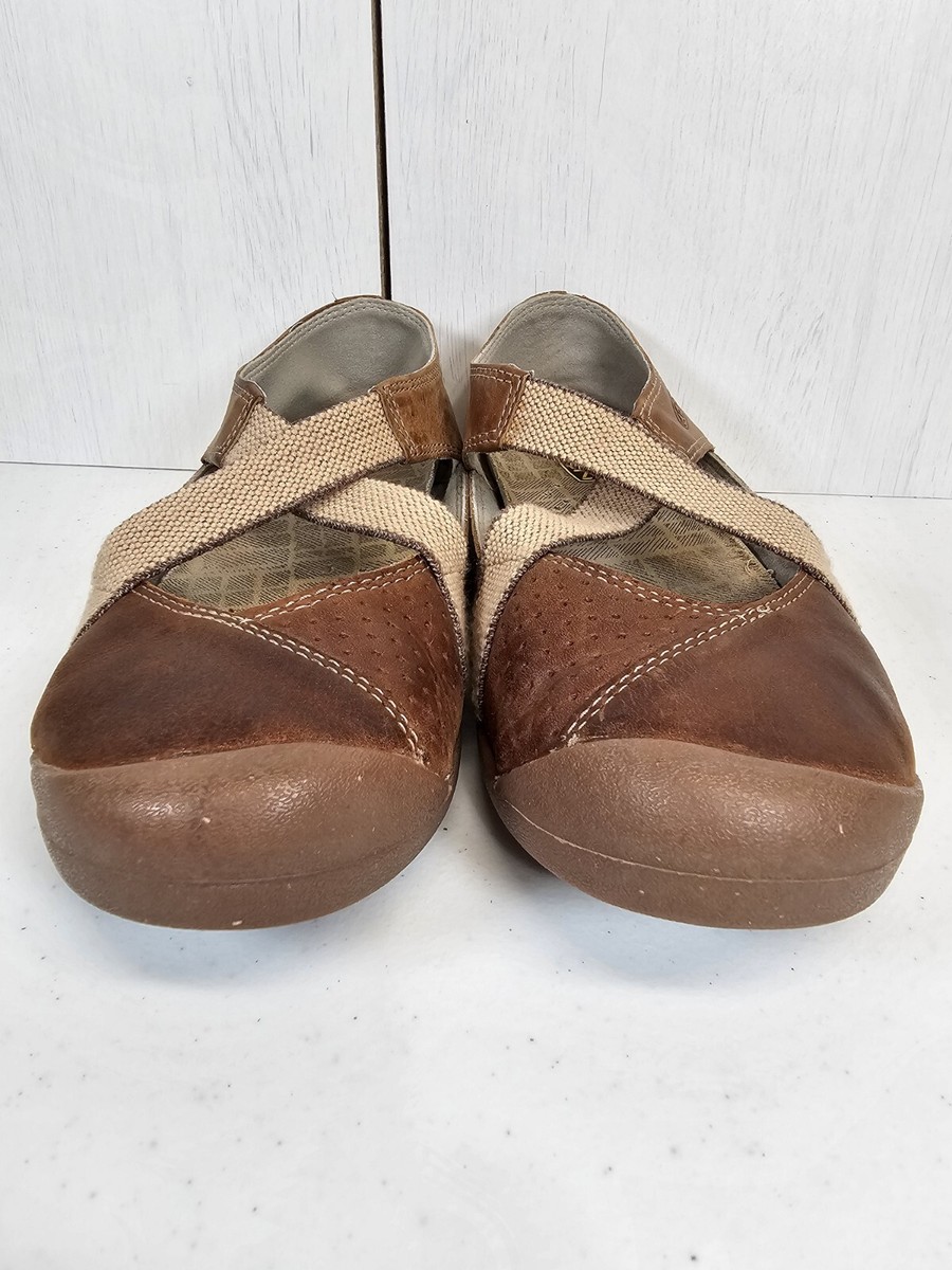 Keen Lower East Side Mary Jane Brown Leather Shoes Flats