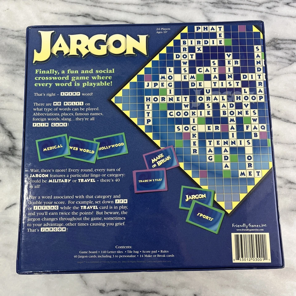 JARGON - Crossword Board Game 2003 Friendly Games 100% Complete EUC - Image 3 of 4