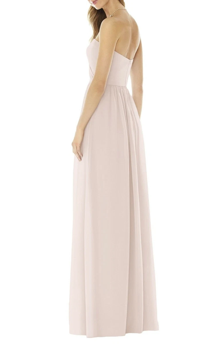 Social Bridesmaids Strapless Georgette Gown Blush Pink Size14 NEW