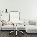 White Pu Leather Vanity Chairs Or Home Office Chairs Bar Stools With Low Back