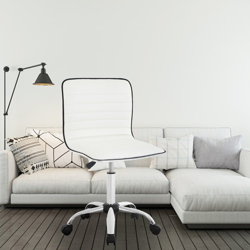 White PU Leather Vanity Chairs Or Home Office Chairs Bar Stools With ...