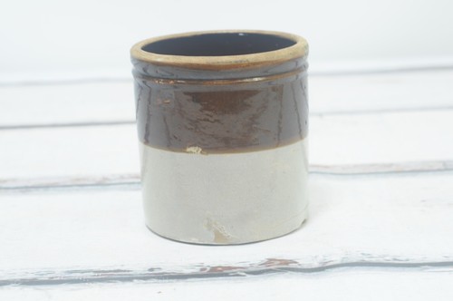 Vintage Stoneware Crock Vintage Crock Stoneware Crock Salt Cellar Utansil Holde - Picture 3 of 11