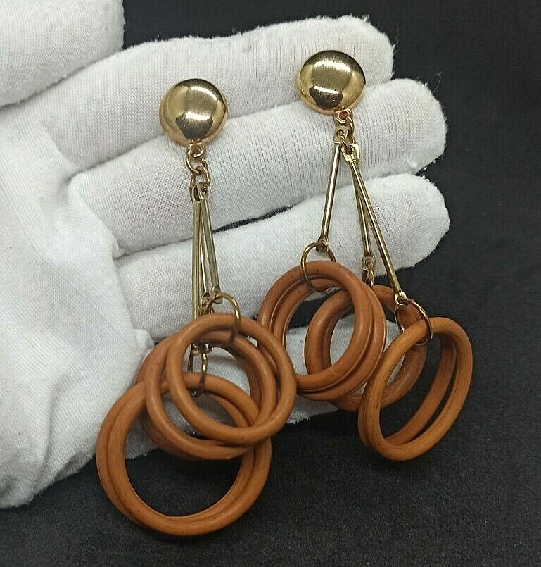 Cluster Earrings 80s Statement Hoops Chandelier A… - image 7