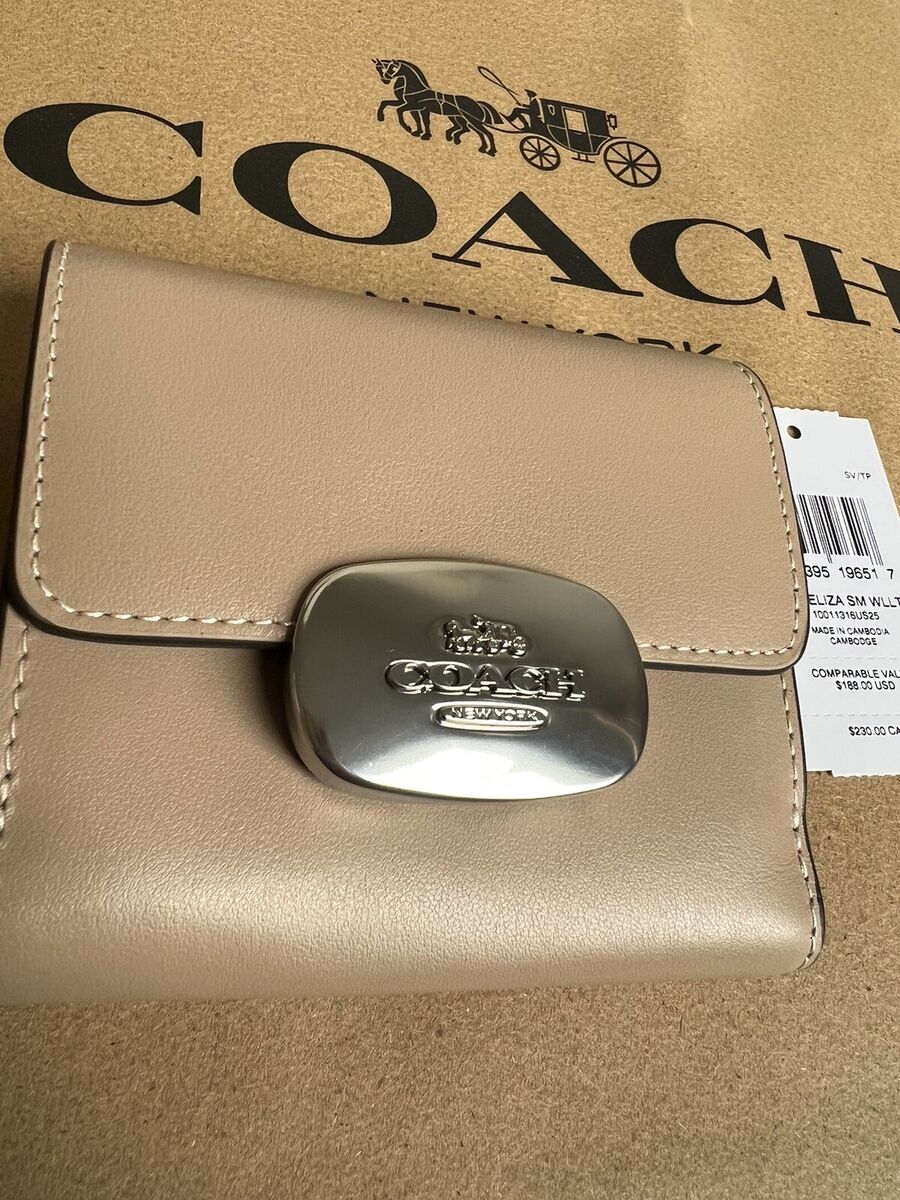NWT COACH Eliza Small Leather Wallet TAUPE CP254 Authentic SVTP ORIGINAL