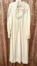 Vintage Prairie Nightgown Lace Ruffle Night Dress Sleepwear Wedding Nightie Gown