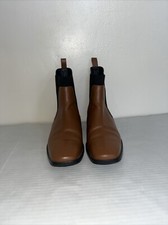 Everlane Boots the italian leather square toe chelsea Bootie size 8.5 Tan Black