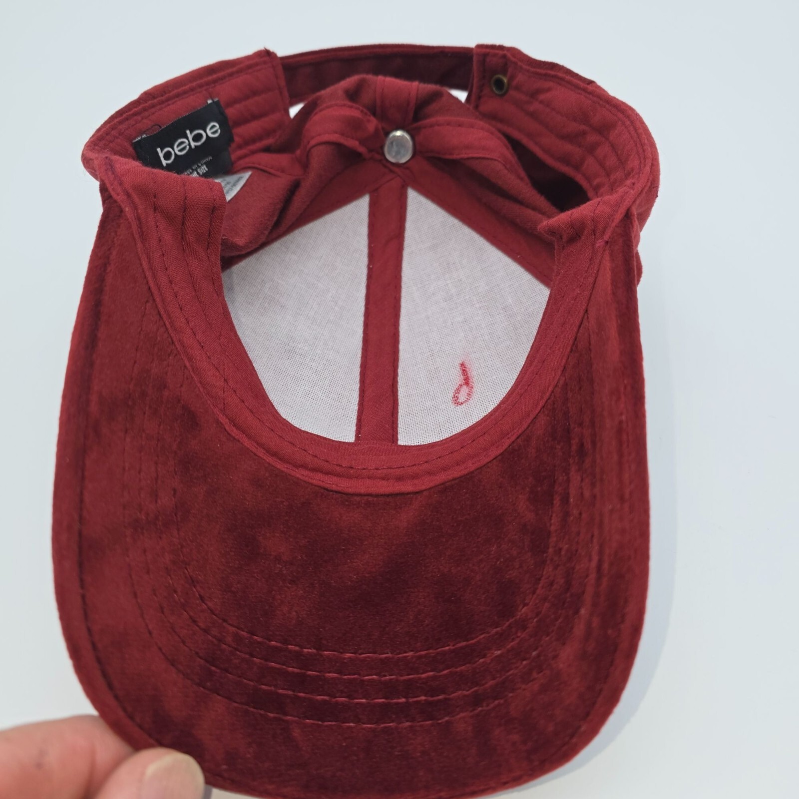 Bebe Baseball Hat Womens Adjustable Burgundy Velv… - image 11