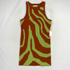 Thinkable Size Large Fits Like Womens XS Tunic Sweater Mini Dress Orange Green