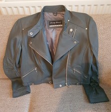Grey Leather Biker Jacket River Island Miss Sixty Rock Chick Size 14 Nwot