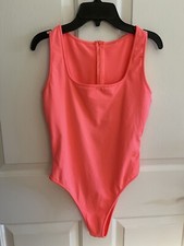 Unbranded Neon Orange Soft Aerobic Body Suit, Women s Sz Medium