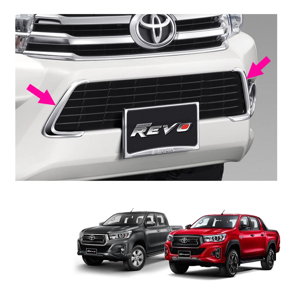 Genuine Front Bumper Garnish Trim Chrome For Toyota Hilux Revo 4 Door 2015 2017 - Image 3 of 4