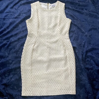 calvin klein laser cut dress Modern American Designer Circle Lace Sheath Dress